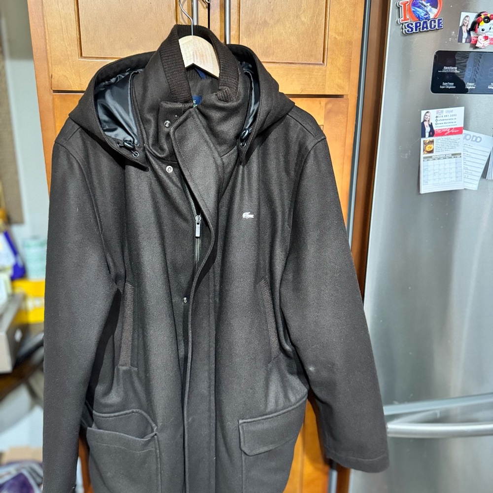 Elegant Dark Brown Trench Coat for Men -Lacoste